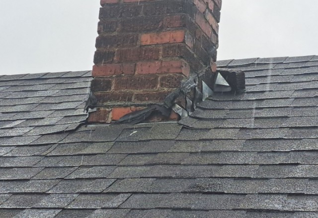 Damaged flashing around chimneys or vents